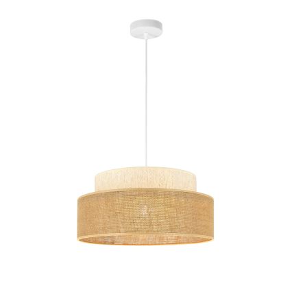 Kattokruunu johdossa BOHO 1xE27/60W/230V halkaisija 40 cm kerma/beige