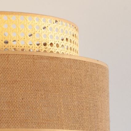 Kattokruunu johdossa BOHO 1xE27/60W/230V halkaisija 40 cm rottinki