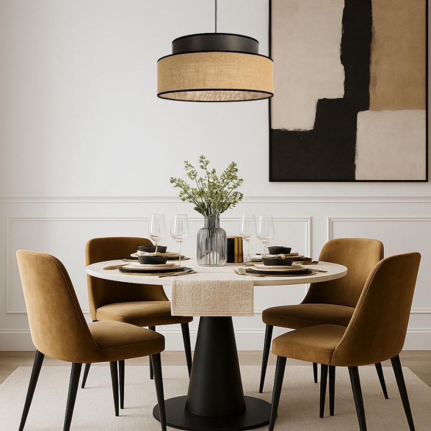 Kattokruunu johdossa BOHO 1xE27/60W/230V halkaisija 40 cm ruskea/beige