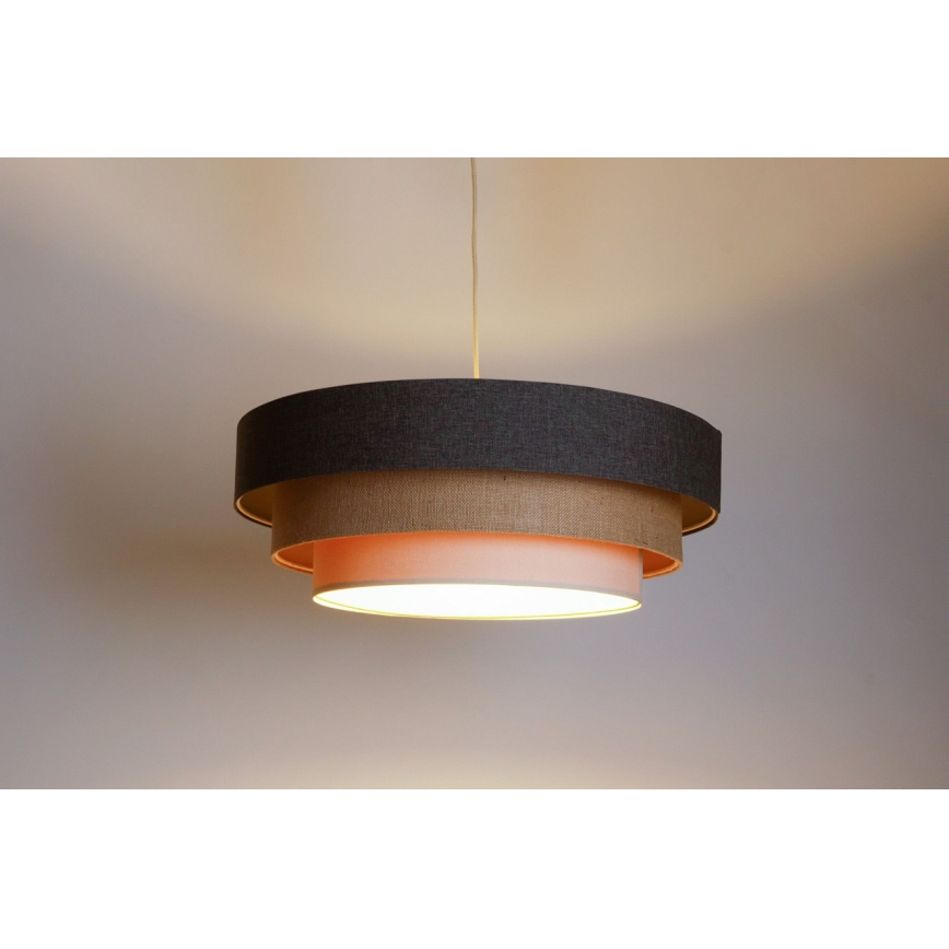 Kattokruunu johdossa BOHO TRINITI 1xE27/60W/230V harmaa/beige/kerma