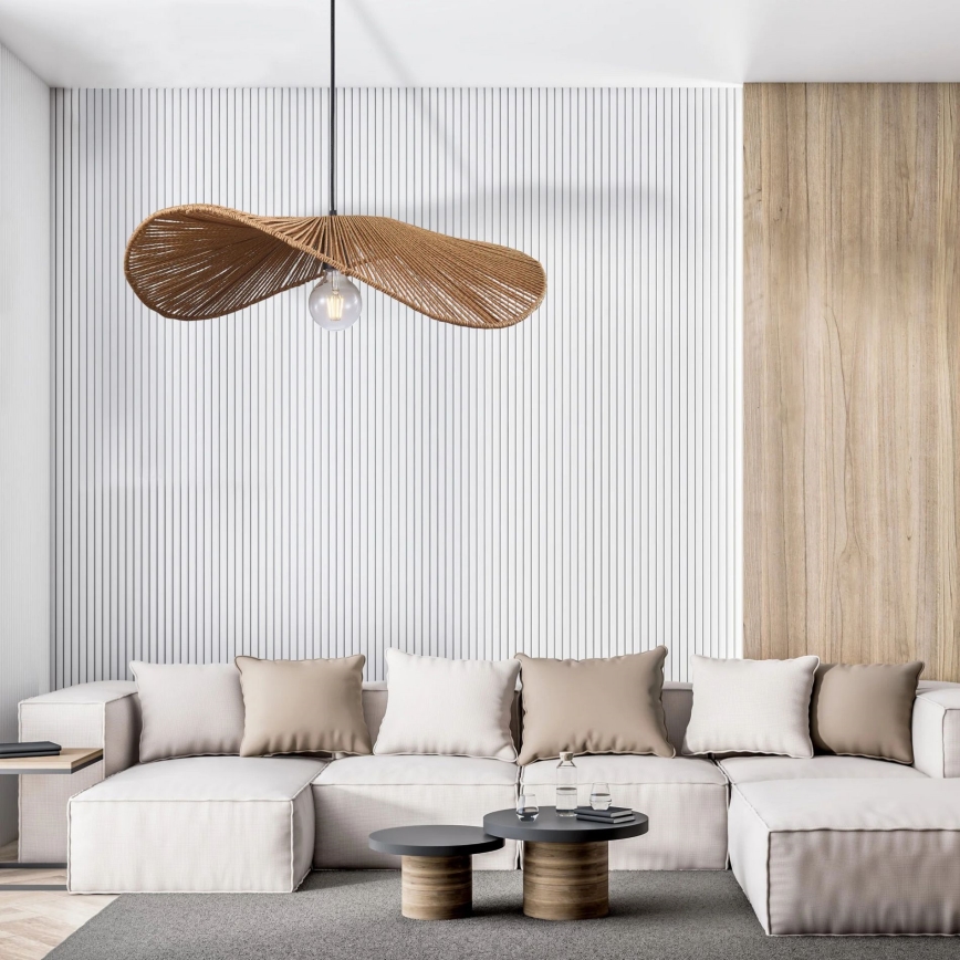 Kattokruunu johdossa CAPRI 1xE27/20W/230V halkaisija 60 cm bambu