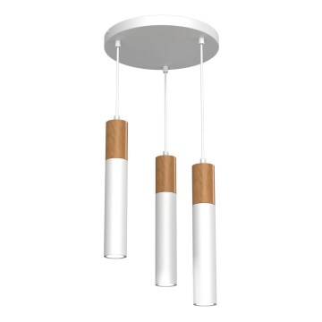 Kattokruunu johdossa CASSA 3xGU10/8W/230V valkoinen