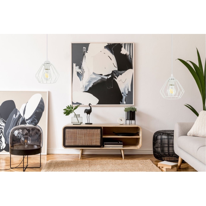 Kattokruunu johdossa CEED 1xE27/60W/230V valkoinen