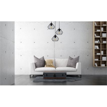 Kattokruunu johdossa CEED 3xE27/60W/230V musta