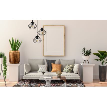 Kattokruunu johdossa CEED 3xE27/60W/230V musta