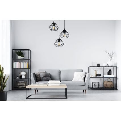 Kattokruunu johdossa CEED 3xE27/60W/230V musta