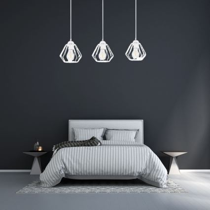 Kattokruunu johdossa CEED 3xE27/60W/230V valkoinen