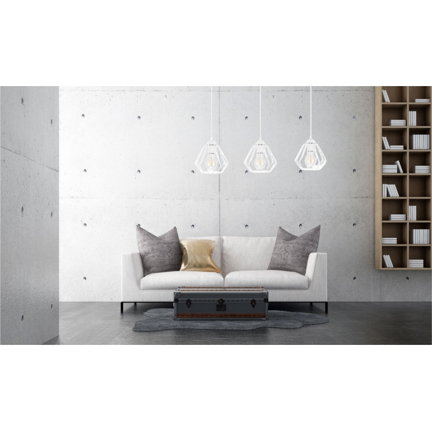 Kattokruunu johdossa CEED 3xE27/60W/230V valkoinen