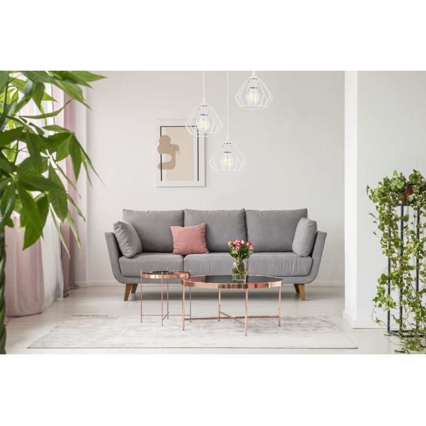 Kattokruunu johdossa CEED 3xE27/60W/230V valkoinen