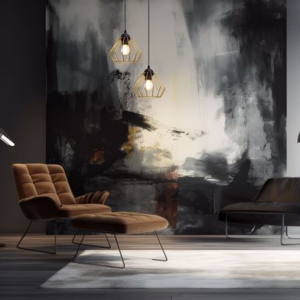 Kattokruunu johdossa CEED GOLD 2xE27/60W/230V halkaisija 28 cm musta/kulta