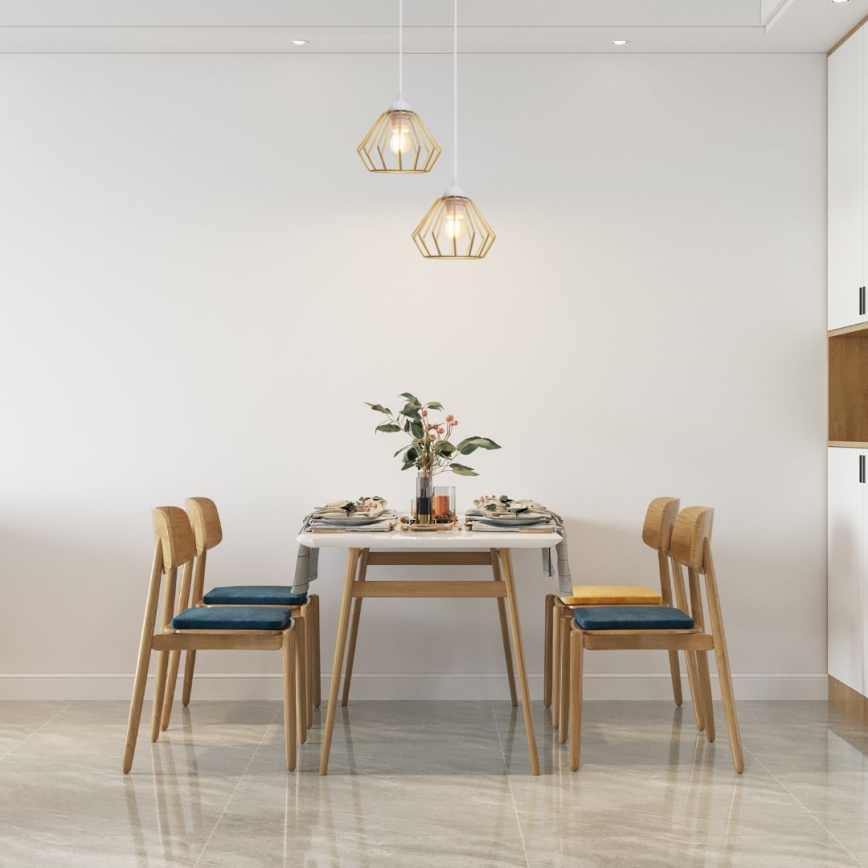 Kattokruunu johdossa CEED GOLD 2xE27/60W/230V halkaisija 28 cm valkoinen/kulta