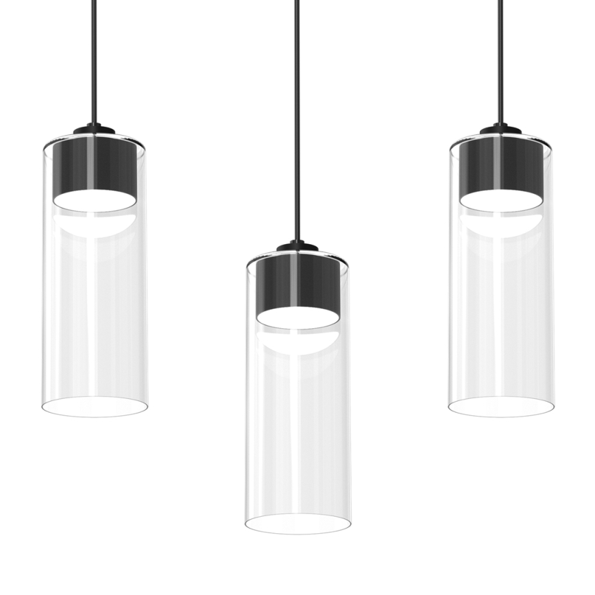 Kattokruunu johdossa CLARISSA 3xGX53/12W/230V musta