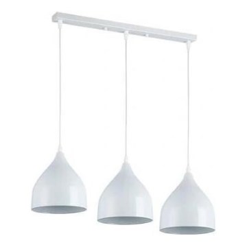 Kattokruunu johdossa COMO 3xE27/60W/230V valkoinen