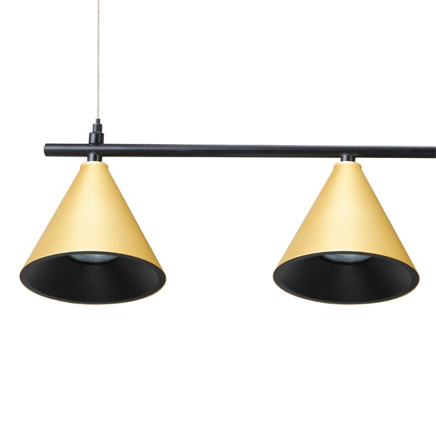 Kattokruunu johdossa CONE 4xGU10/10W/230V kulta/musta