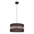 Kattokruunu johdossa CORAL 1xE27/60W/230V d. 40 cm ruskea