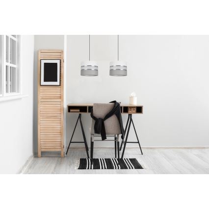 Kattokruunu johdossa CORAL 2xE27/60W/230V valkoinen/harmaa