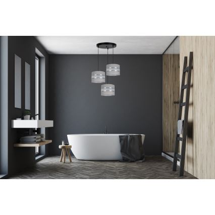 Kattokruunu johdossa CORAL 3xE27/60W/230V harmaa