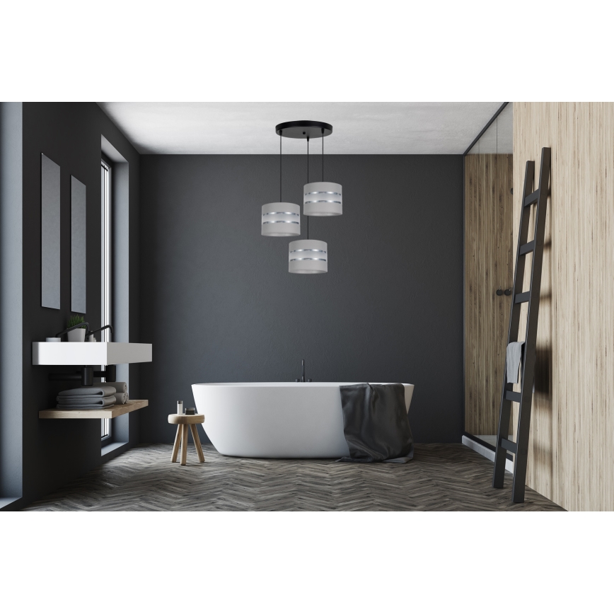 Kattokruunu johdossa CORAL 3xE27/60W/230V harmaa