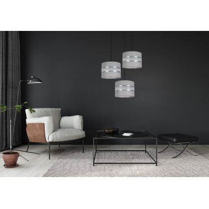 Kattokruunu johdossa CORAL 3xE27/60W/230V harmaa