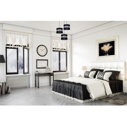 Kattokruunu johdossa CORAL 3xE27/60W/230V musta/mattakromi halkaisija 45 cm