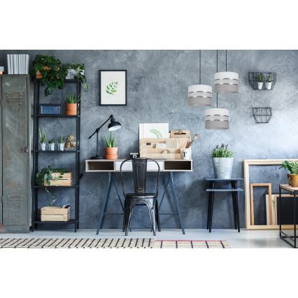 Kattokruunu johdossa CORAL 3xE27/60W/230V valkoinen/harmaa