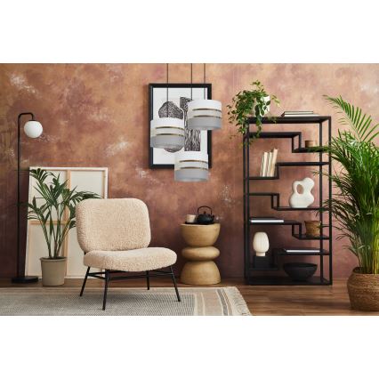 Kattokruunu johdossa CORAL 3xE27/60W/230V valkoinen/harmaa