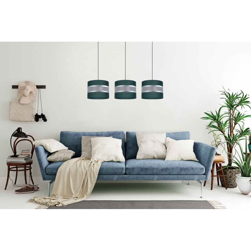 Kattokruunu johdossa CORAL 3xE27/60W/230V vihreä