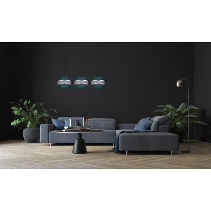 Kattokruunu johdossa CORAL 3xE27/60W/230V vihreä