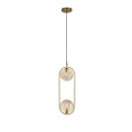 Kattokruunu johdossa CORDEL 2xG9/28W/230V messinki/savuinen beige