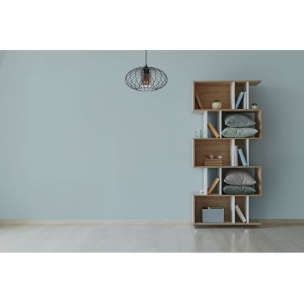 Kattokruunu johdossa CORRINI 1xE27/60W/230V halkaisija 34 cm musta/harmaa