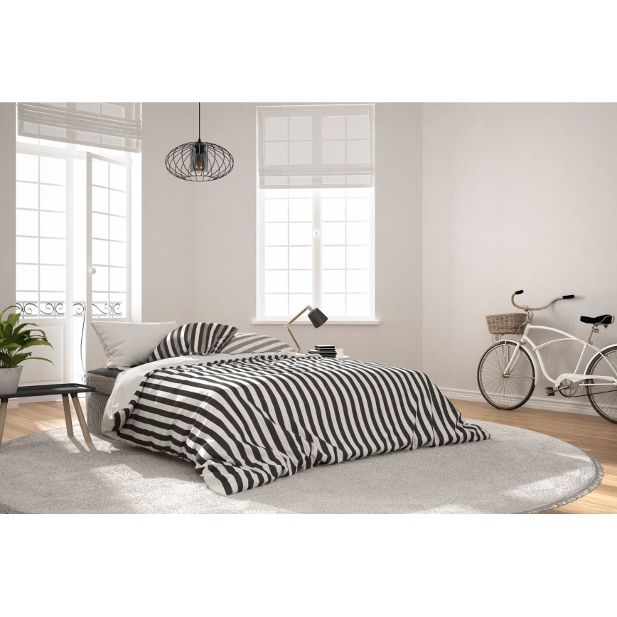 Kattokruunu johdossa CORRINI 1xE27/60W/230V halkaisija 34 cm musta/harmaa