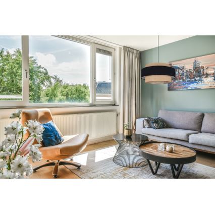 Kattokruunu johdossa CORSA 1xE27/60W/230V musta/beige