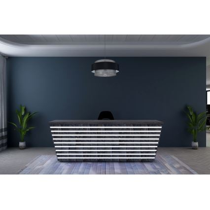 Kattokruunu johdossa CORSA 1xE27/60W/230V musta/harmaa