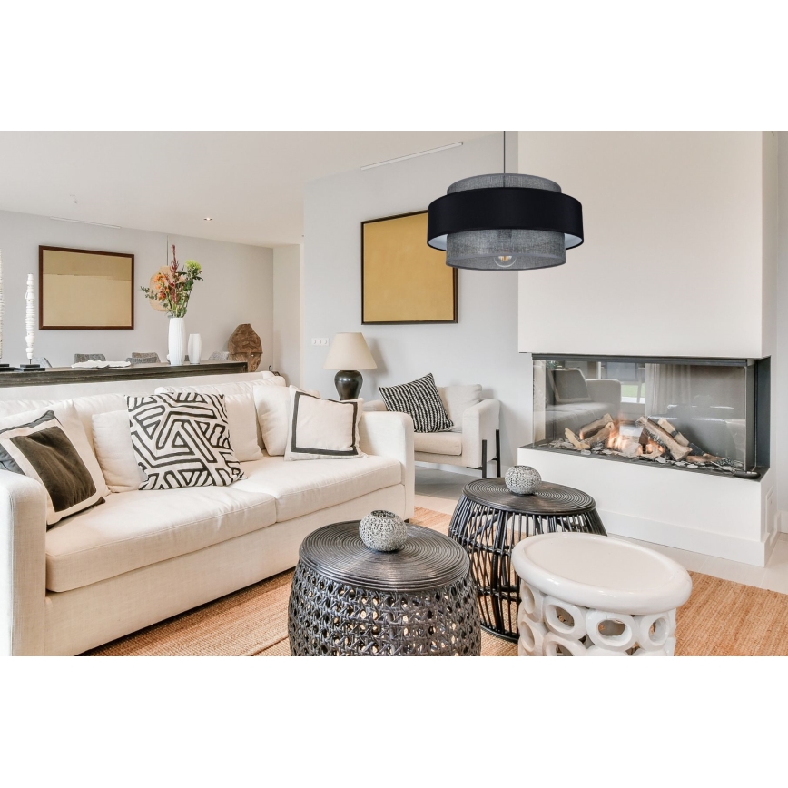 Kattokruunu johdossa CORSA 1xE27/60W/230V musta/harmaa