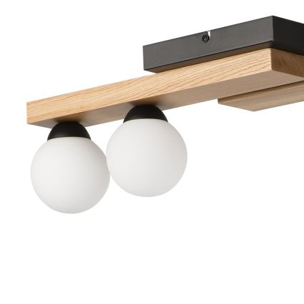 Kattokruunu johdossa CORTINA 2xE27/15W/230V + 2xG9/5W/230V musta/tammi