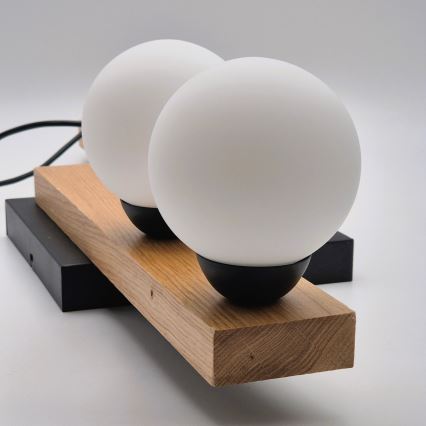 Kattokruunu johdossa CORTINA 2xE27/15W/230V + 2xG9/5W/230V musta/tammi