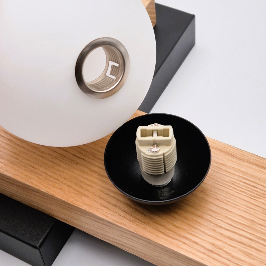 Kattokruunu johdossa CORTINA 2xE27/15W/230V + 2xG9/5W/230V musta/tammi