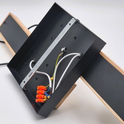 Kattokruunu johdossa CORTINA 2xE27/15W/230V + 2xG9/5W/230V musta/tammi