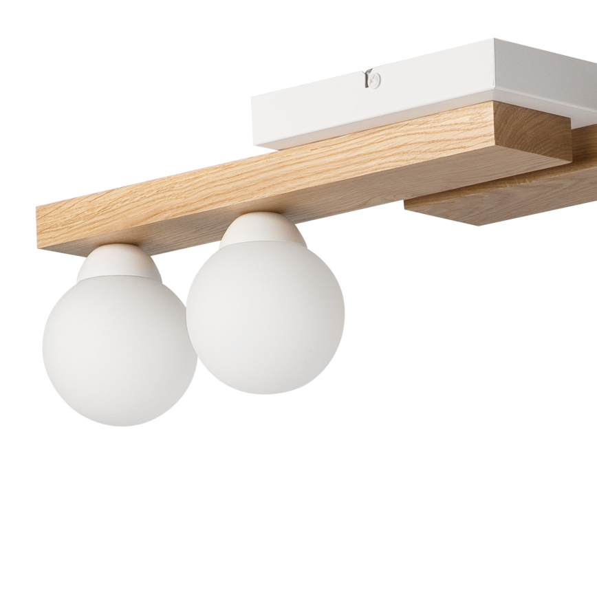 Kattokruunu johdossa CORTINA 2xE27/15W/230V + 2xG9/5W/230V valkoinen/tammi