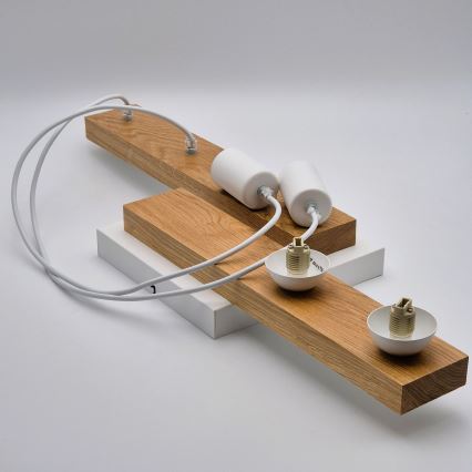 Kattokruunu johdossa CORTINA 2xE27/15W/230V + 2xG9/5W/230V valkoinen/tammi