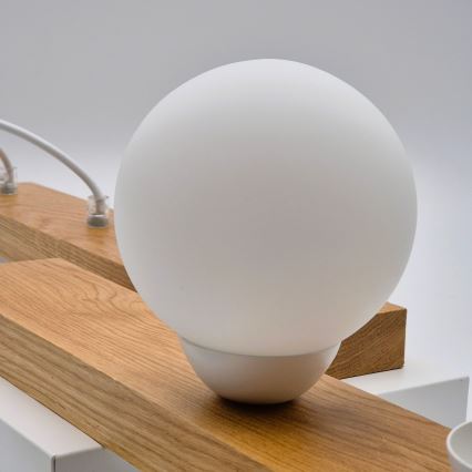 Kattokruunu johdossa CORTINA 2xE27/15W/230V + 2xG9/5W/230V valkoinen/tammi