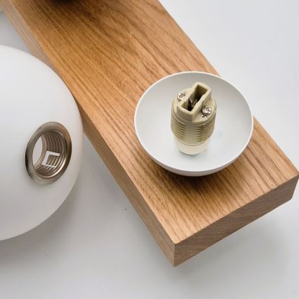 Kattokruunu johdossa CORTINA 2xE27/15W/230V + 2xG9/5W/230V valkoinen/tammi