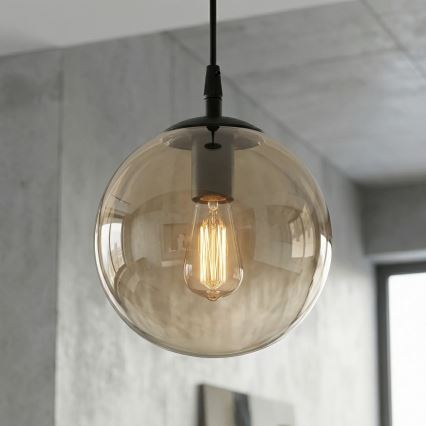 Kattokruunu johdossa COSMO 1xE14/10W/230V halkaisija 14 cm musta/beige