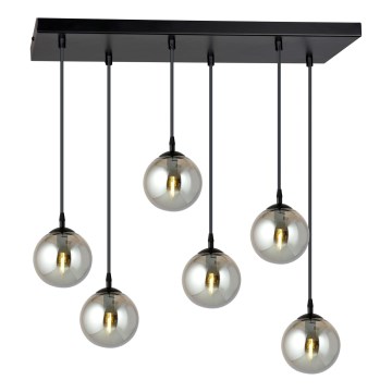 Kattokruunu johdossa COSMO 6xE14/10W/230V musta/harmaa