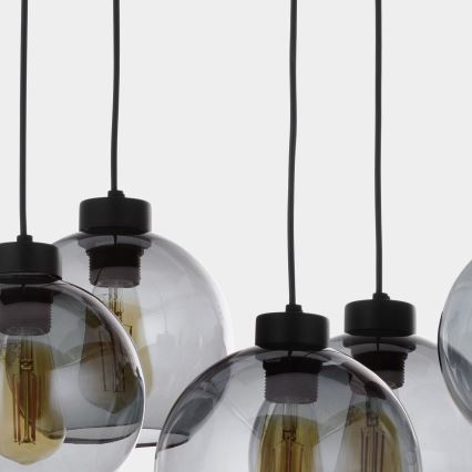 Kattokruunu johdossa CUBUS 8xE27/60W/230V musta