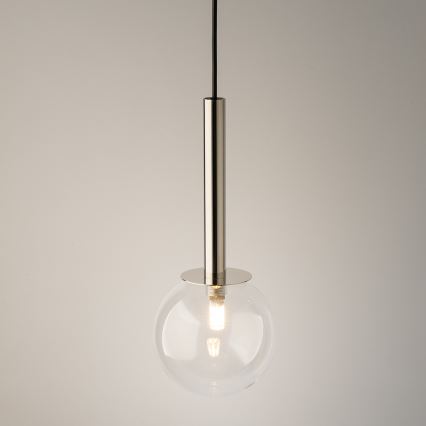 Kattokruunu johdossa DAISY 1xG9/12W/230V halkaisija 14 cm kiiltävä kromi/musta/läpinäkyvä