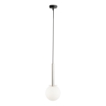 Kattokruunu johdossa DAISY 1xG9/12W/230V halkaisija 14 cm kiiltävä kromi/musta/valkoinen