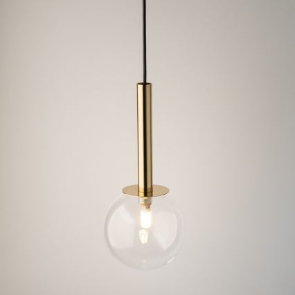 Kattokruunu johdossa DAISY 1xG9/12W/230V halkaisija 14 cm kulta/musta/läpinäkyvä