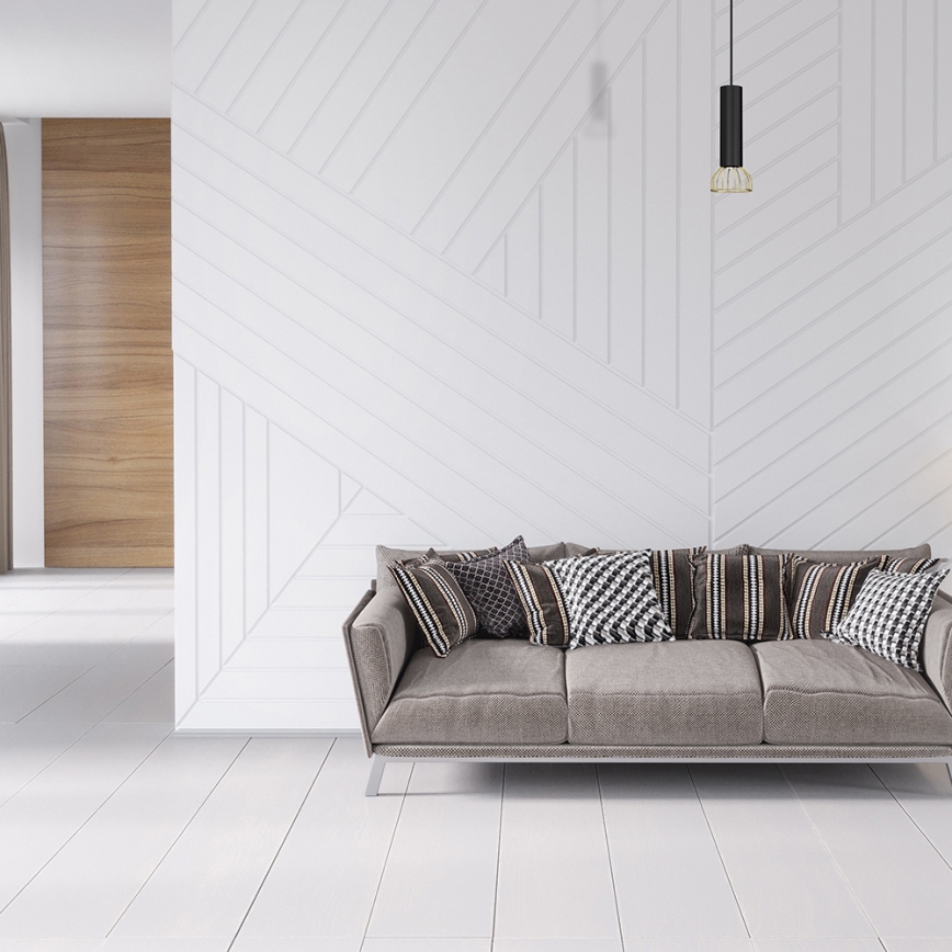 Kattokruunu johdossa DANTE 1xGU10/25W/230V musta/kulta