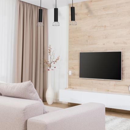 Kattokruunu johdossa DANTE 3xGU10/25W/230V musta/kiiltävä kromi